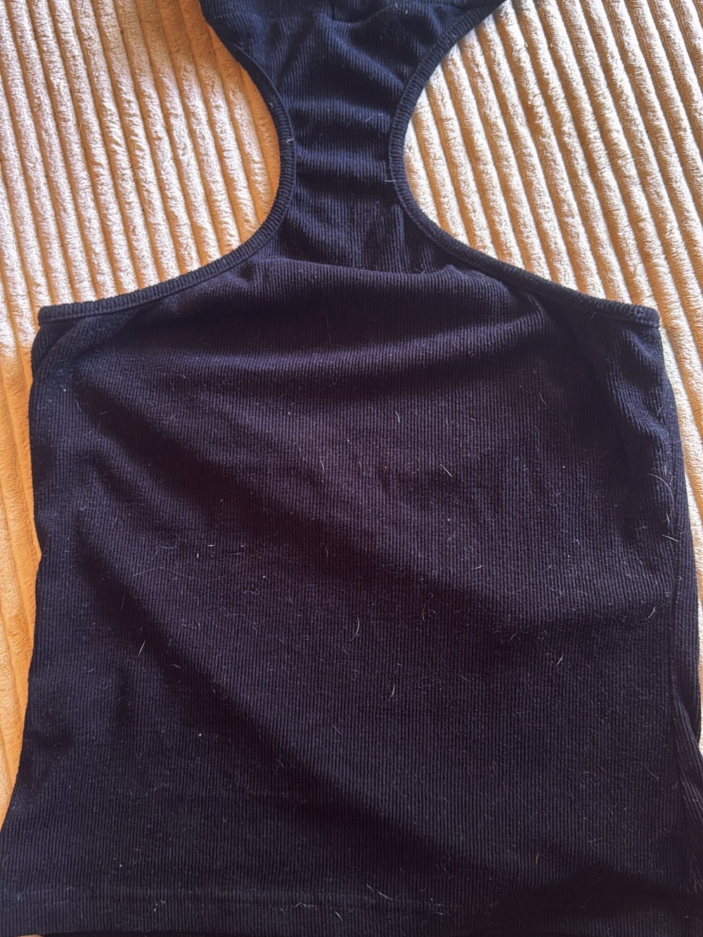 Black Racerback Ribbed halter Top - Women with turtle neck